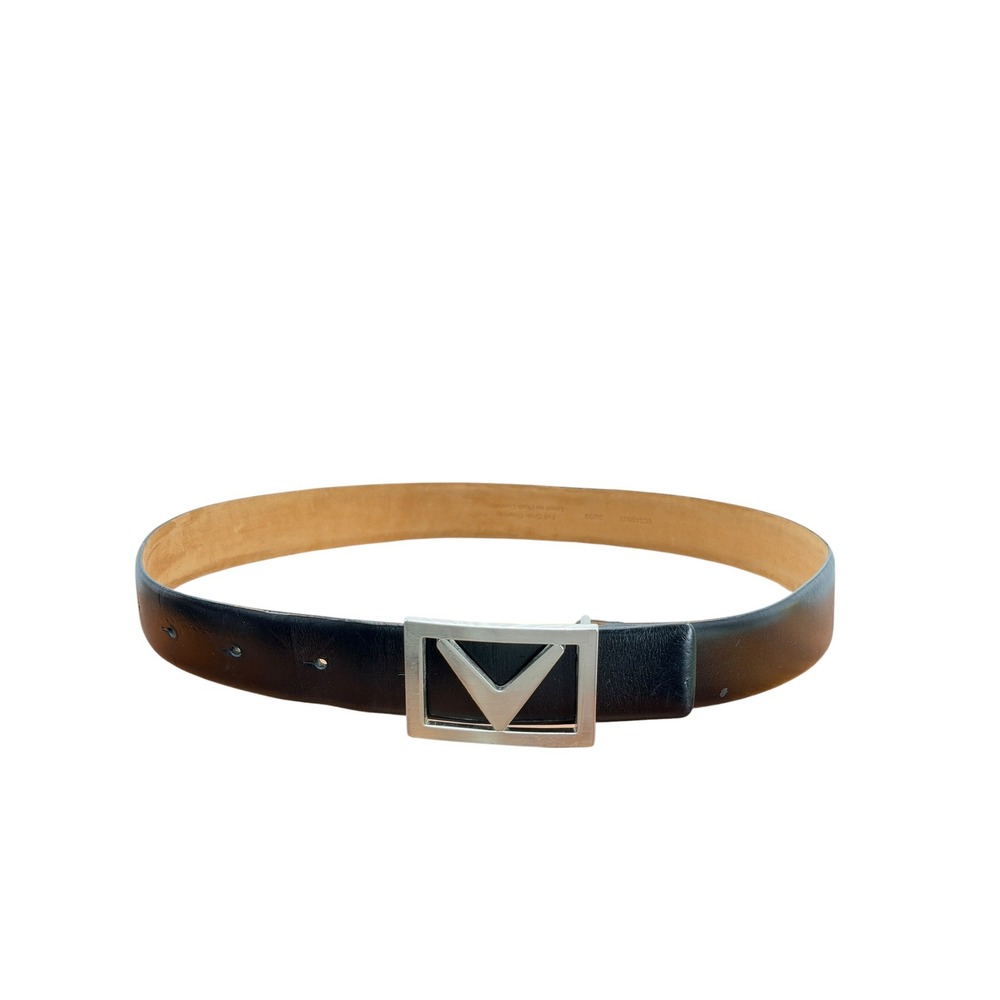 Callaway Golf Logo Belt Mens 36 Black Leather Signature Chevron Buckle Classic‎